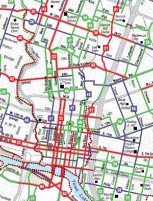 Austin, Texas Bicycle Map