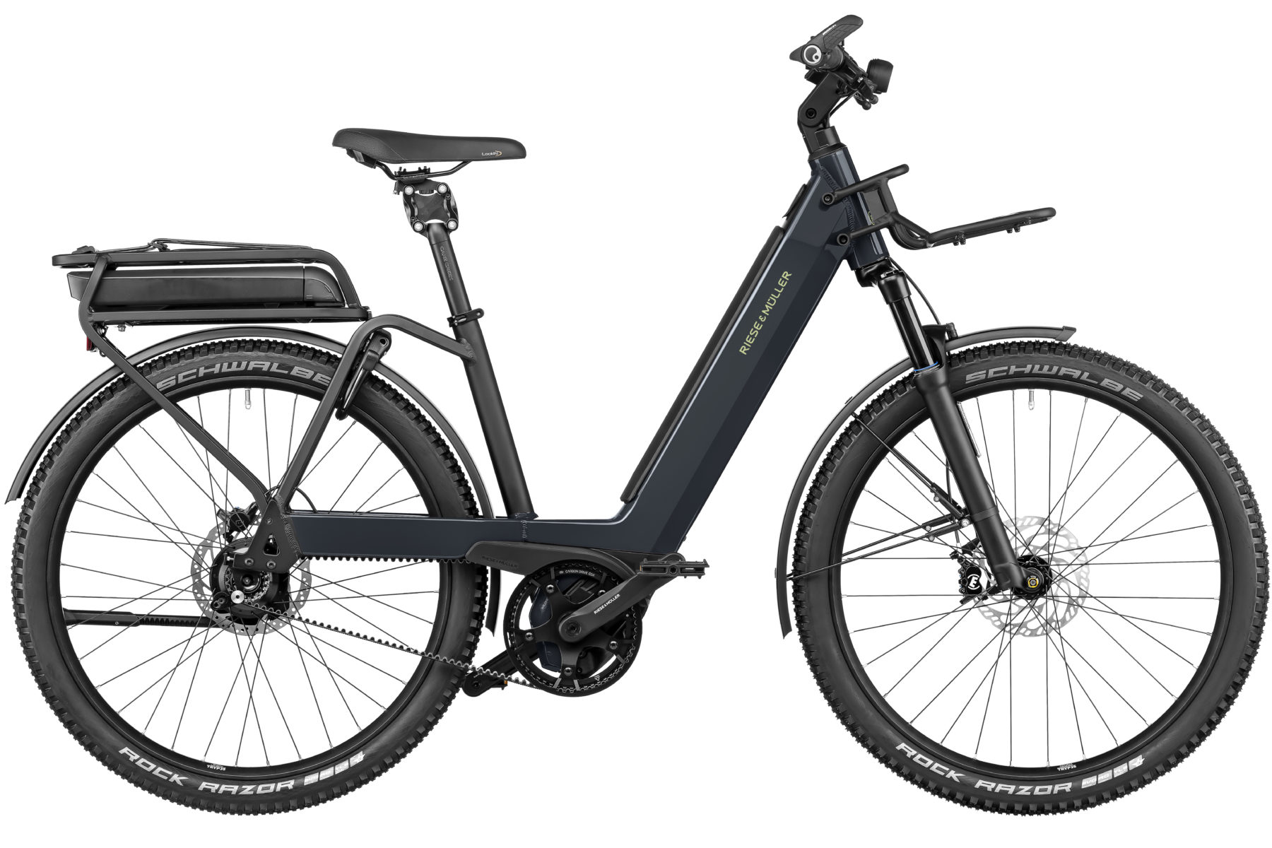 Riese & Müller Nevo4 GT automatic, 47cm, Smart System, Kiox 300, 750Wh, GX option, Front carrier with bag, Additional chain lock with bag - Image 3