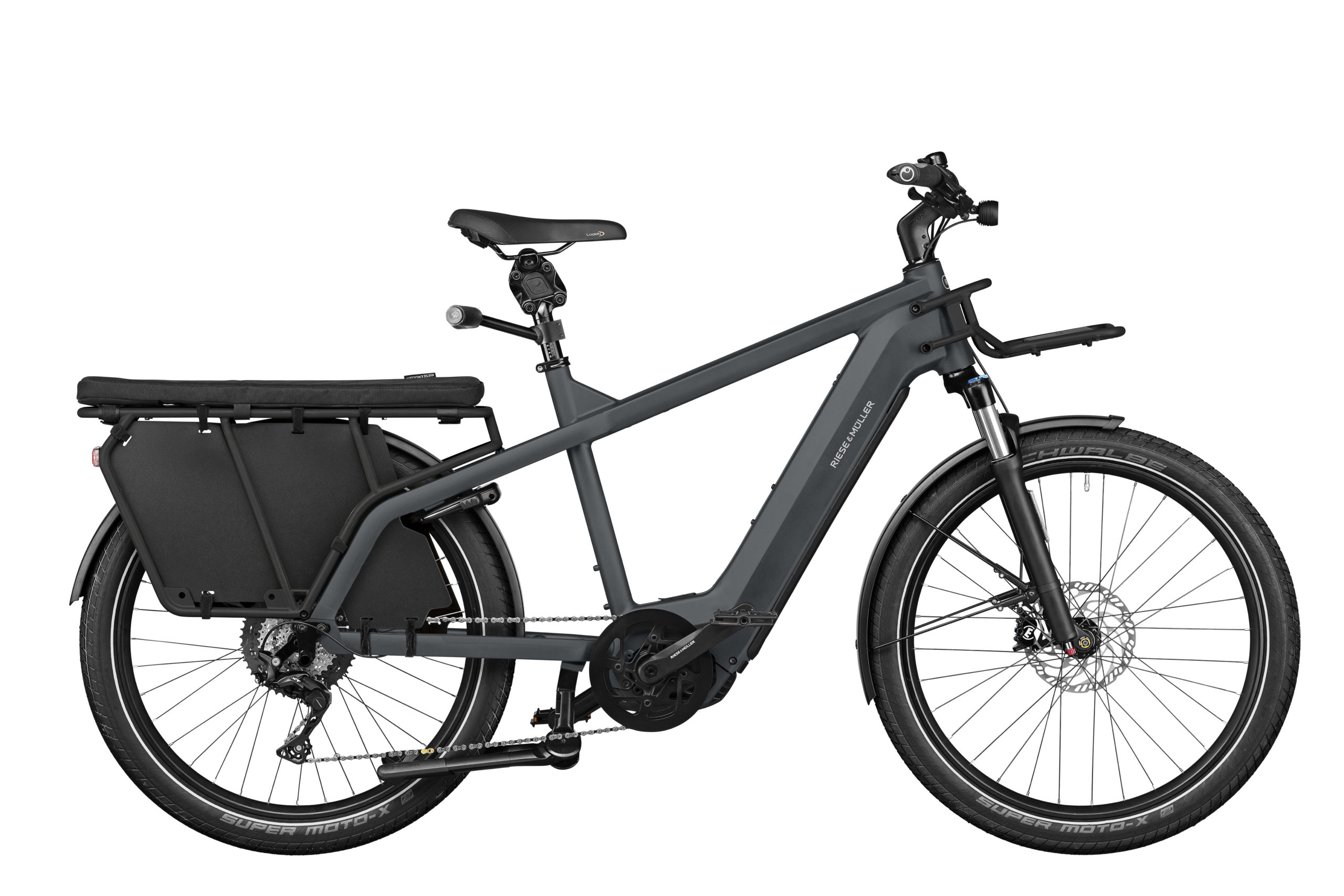 Riese & Müller Multicharger GT vario 750, Smart System, Grey/Black 47cm, Kiox 300, Passenger kit, GX option, Front carrier