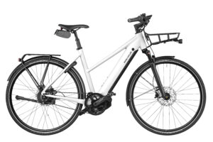 Riese & Müller Roadster4 Mixte vario, Bosch Smart System, 45cm, Crystal White, Kiox 300, 625Wh, Front Carrier, Comfort kit, Café lock with chain and bag, Carrier